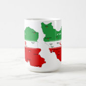 Mug Carte de l'Iran avec drapeau et emblème (Centre)