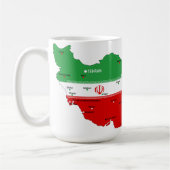 Mug Carte de l'Iran avec drapeau et emblème (Gauche)