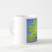 Mug Carte de l'Irlande - y compris les villes irlandai (Devant gauche)