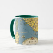 Mug Carte de l'Italie avec la ville du Vatican (Devant gauche)