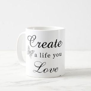 Mug Carte de motivation Créer une vie que vous aimez