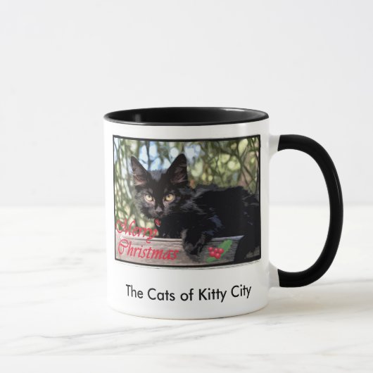 Mug Carte de Noël de Mondo Longwhiskers, les chats de… (Droite)