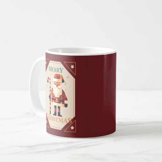 Mug Carte de Noël du Père Noël avec Sucre de canne (Devant gauche)