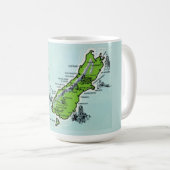 Mug Carte de Nouvelle-Zélande (Devant droit)