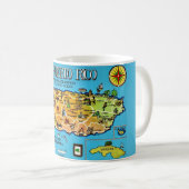 Mug Carte de Porto Rico Bleu Clair (Devant droit)