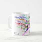 Mug Carte de souterrain de Tokyo Japon (Devant gauche)