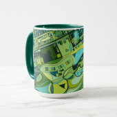 Mug Carte de structure de ville d'Amsterdam (Devant gauche)