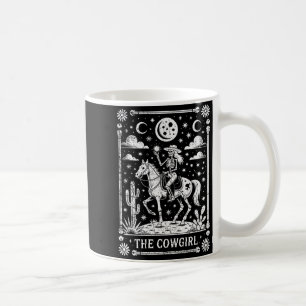 Mug Carte de tarot de cowgirl squelette chevauchant un