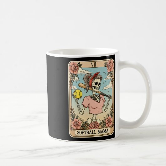 Mug Carte de tarot de maman de softball squelette Hall (Droite)