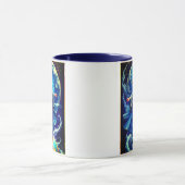 Mug Carte de tarot, le Monde, en bleu profond (Centre)