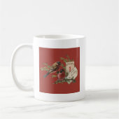Mug Carte de vacances antique d'oiseaux de Nouvel An (Gauche)