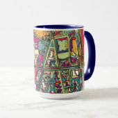 Mug Carte de ville de Budapest, Hongrie | (Devant droit)