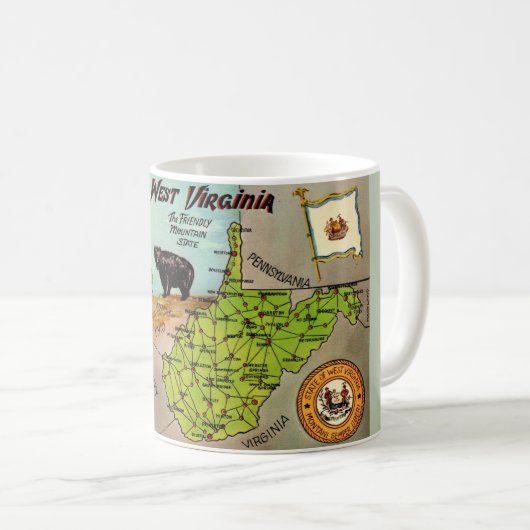 Mug carte de Virginie occidentale (Devant droit)