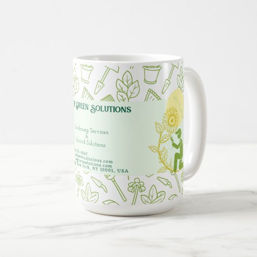 Mug Carte de visite de solutions de jardinage et de pa (Devant droit)