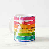Mug Carte de visite du concepteur d'intérieur Rainbow  (Devant gauche)