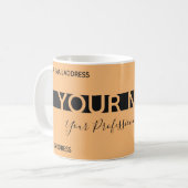 Mug Carte de visite simple orange noir rayé (Devant gauche)