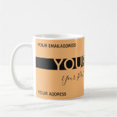 Mug Carte de visite simple orange noir rayé (Gauche)