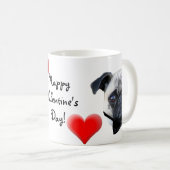 Mug Carte de voeux de carlin de heureuse (Devant droit)