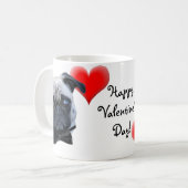 Mug Carte de voeux de carlin de heureuse (Devant gauche)