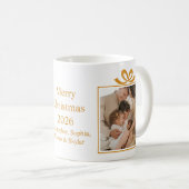 Mug Carte de vœux de Noël Photo Collage Or  (Devant droit)