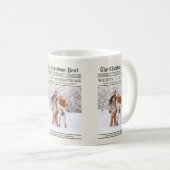 Mug Carte de voeux de Noël style vieux journal (Devant droit)