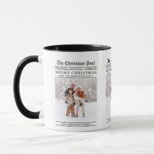 Mug Carte de voeux de Noël style vieux journal