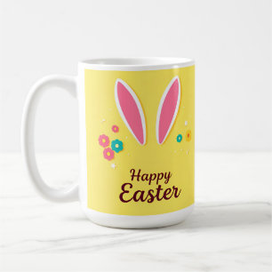 Mug Carte de vœux de Pâques joyeuse avec oreilles de l
