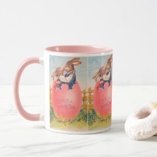 Mug Carte de vœux de Pâques victorienne vintage Deux l