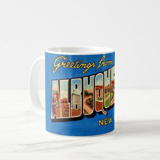 Mug Carte de vœux vintage Albuquerque NM (Devant gauche)