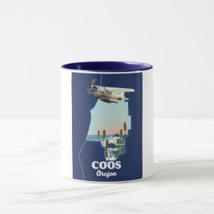 Mug Carte de voyage Coos Oregon
