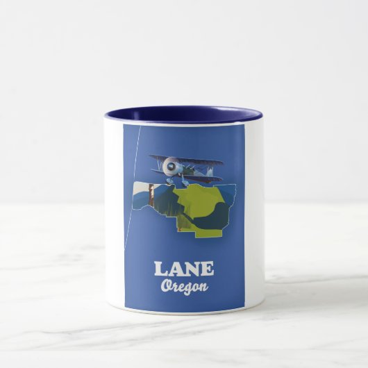 Mug Carte de voyage de Lane Oregon (Centre)
