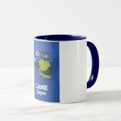 Mug Carte de voyage de Lane Oregon (Devant droit)