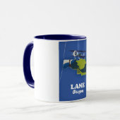 Mug Carte de voyage de Lane Oregon (Devant gauche)