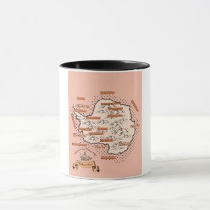 Mug Carte de voyage illustrée de l'Antarctique