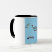 Mug Carte de voyage illustrée d'Hawaii (Devant gauche)