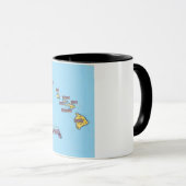 Mug Carte de voyage illustrée d'Hawaii (Devant droit)