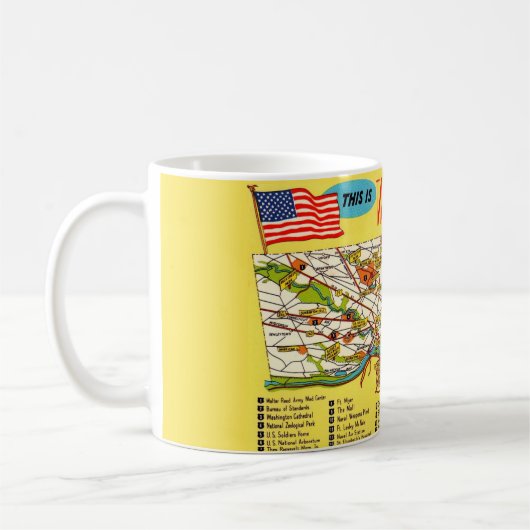 Mug Carte de Washington DC (Gauche)