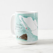 Mug Carte d'eau du Mexique | Cabo | Mariage de destina (Devant gauche)