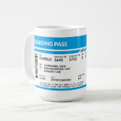 Mug Carte d'embarquement (bleu) (Devant gauche)