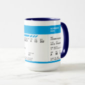 Mug Carte d'embarquement (bleu) SRG (Devant droit)