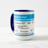 Mug Carte d'embarquement (bleu) SRG (Devant gauche)