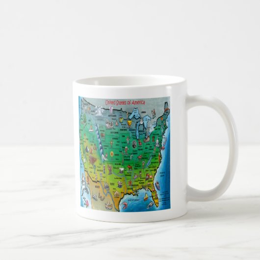 Mug Carte des caricatures des USA (Droite)