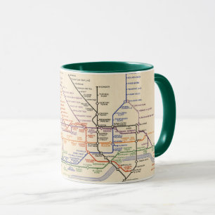 Mug Carte des chemins de fer souterrains de Londres