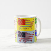 Mug Carte des Etats-Unis - bruit (Devant droit)