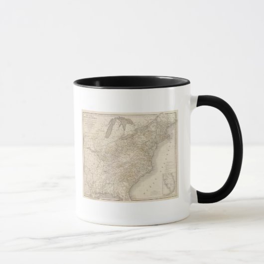 Mug Carte des États-Unis montrant les colonies (Droite)