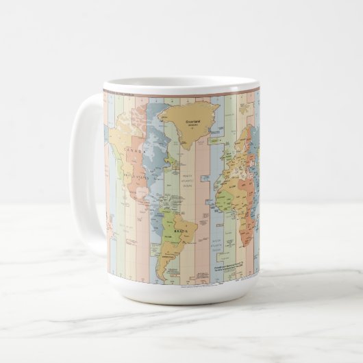 Mug Carte des fuseaux horaires mondiaux (Devant gauche)