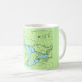 Mug Carte des Grands Lacs Bleu & Vert (Devant droit)