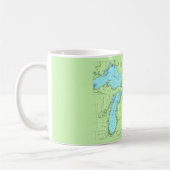 Mug Carte des Grands Lacs Bleu & Vert (Gauche)
