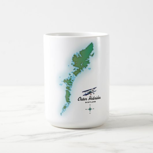 Mug Carte des Hébrides extérieures Écosse (Centre)