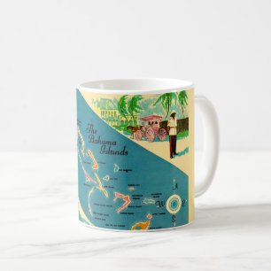 Mug Carte des îles des Bahamas vintages